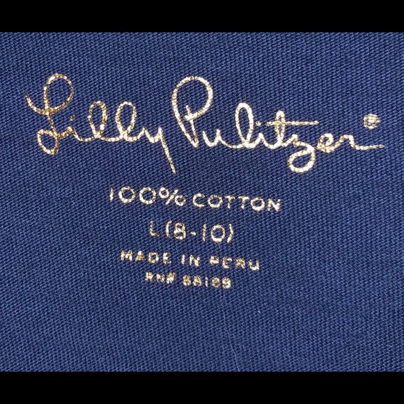 Lilly Pulitzer Ruffle Sleeve Navy Top - Picture 2 of 5